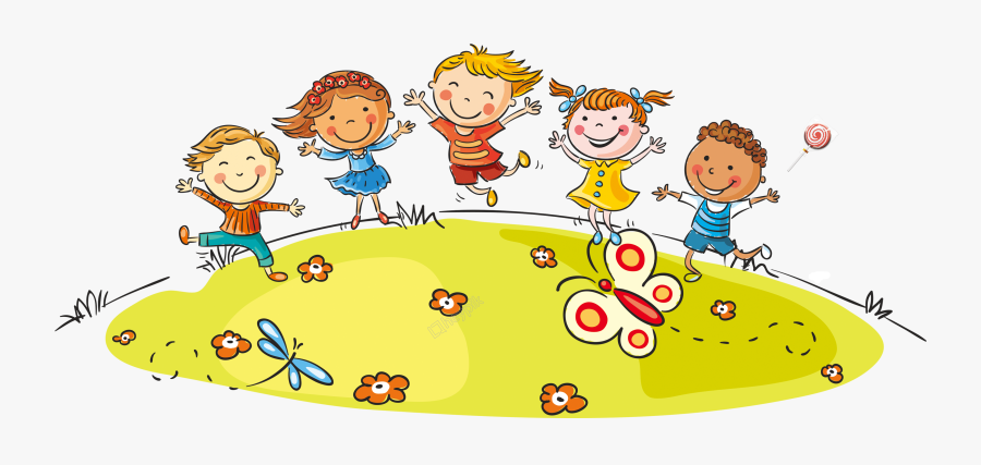 Cartoon Children Playing - Transparent Children Cartoon, Transparent Clipart