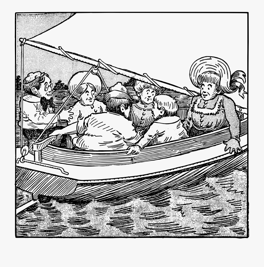 Family In A Sailboat Clip Arts - Skiff, Transparent Clipart