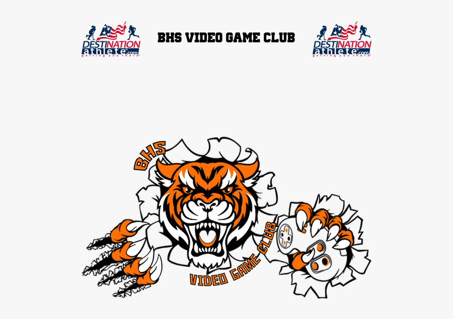 Tiger Holding A Video Game Controller - Tiger American Football Mascot, Transparent Clipart