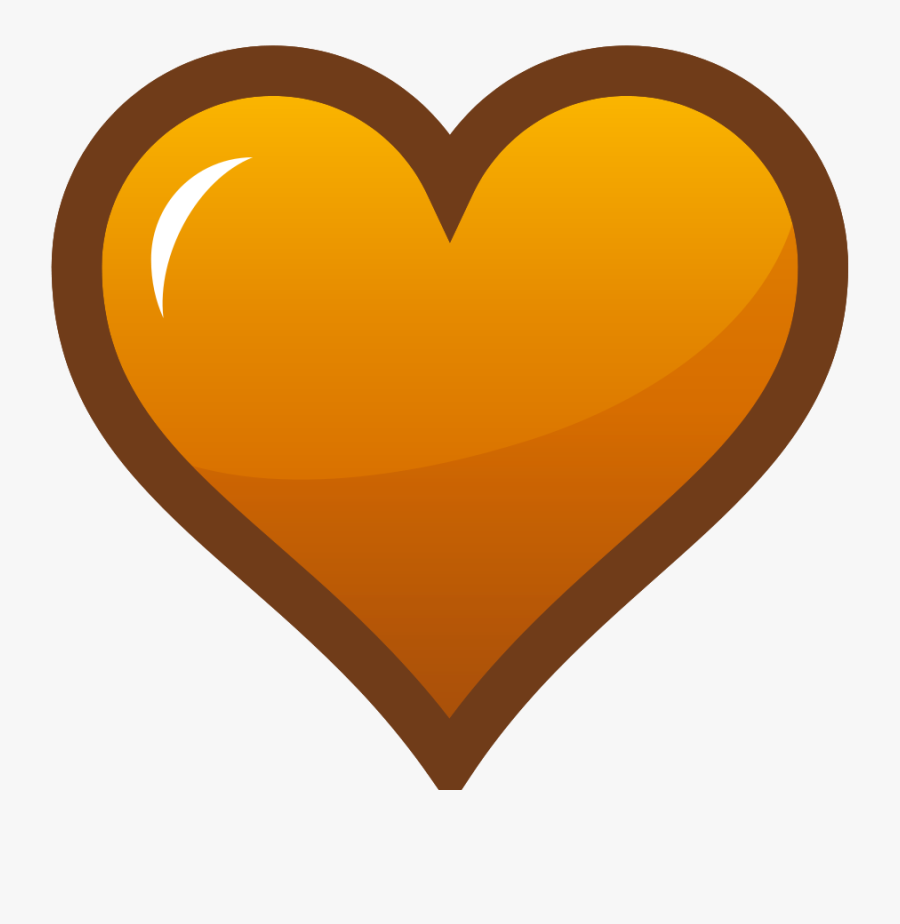 Clip Art Orange Heart Clipart - Orange And Brown Heart, Transparent Clipart