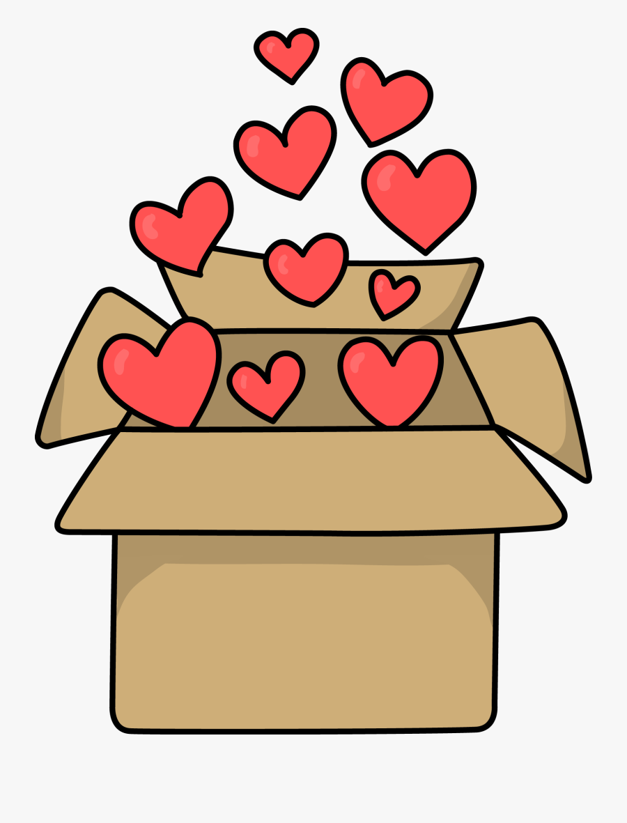 Image For Free Box With Hearts Clip Art - Box With Heart Clipart, Transparent Clipart