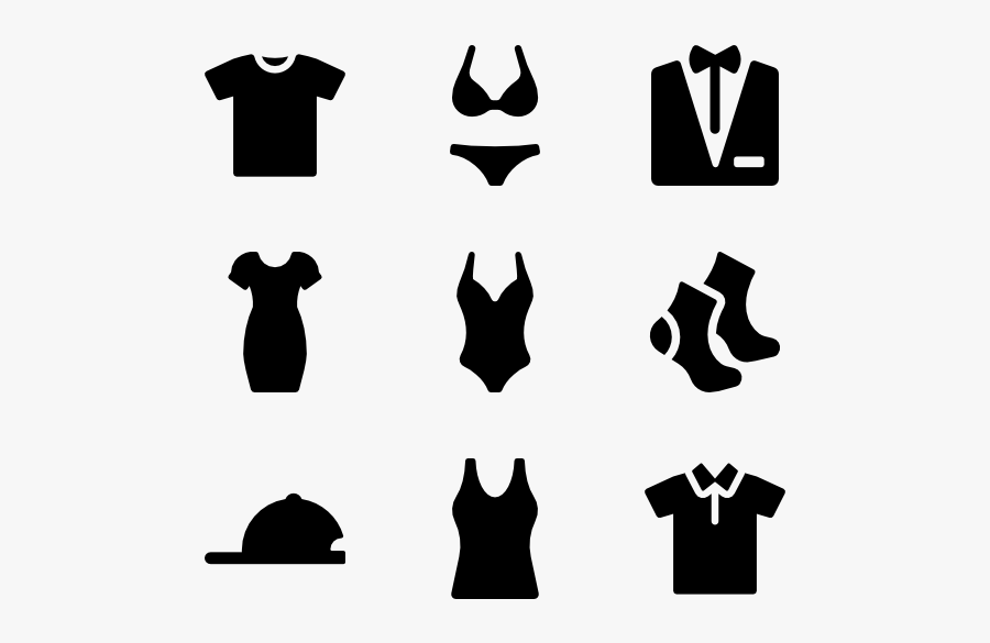 Black Dress,clip Wear,black And White - Clothing Icons Png, Transparent Clipart