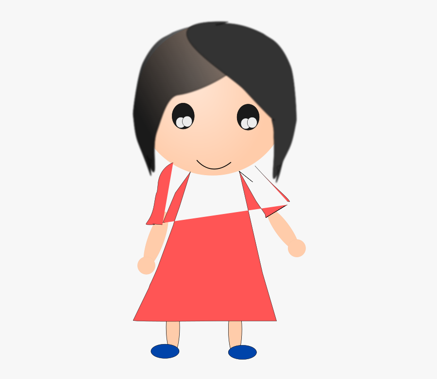 Girl In Red Dress - Clip Art, Transparent Clipart