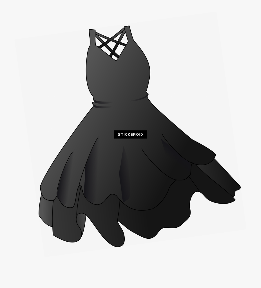 Cat With Tears Of Joy Emoji - Black Dress Clip Art, Transparent Clipart