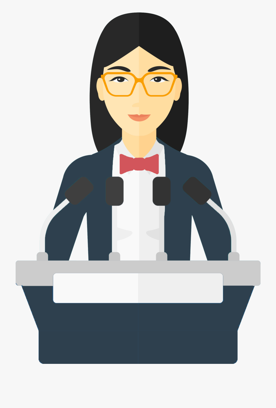 Woman Public Speaker Clipart - Girl Public Speaking Clipart , Free