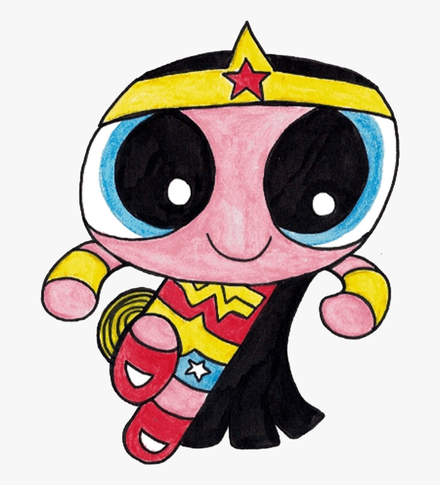 Wonder Woman Powerpuff Mashup - Cartoon, Transparent Clipart