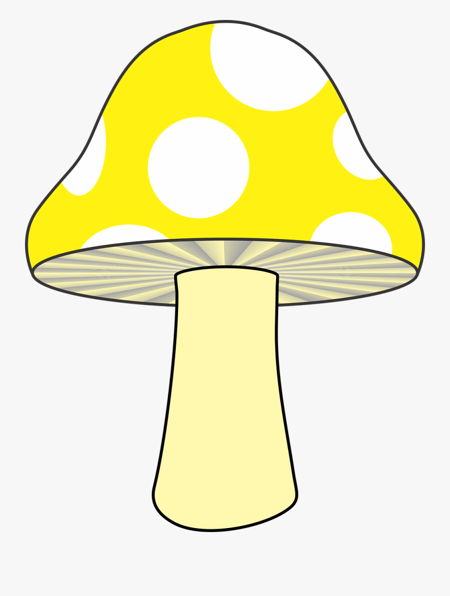 Mushroom Clipart Yellow Mushroom - รูป เห็ด การ์ตูน สี เหลือง, Transparent Clipart