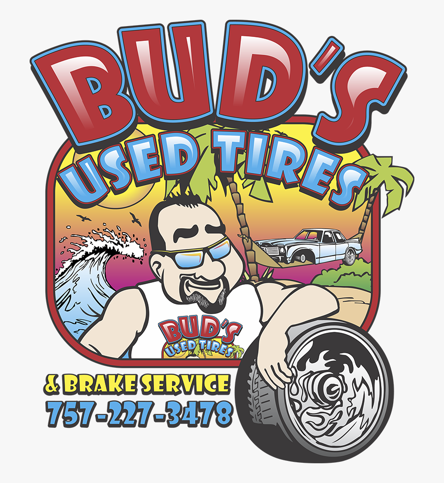 Bud"s Used Tires - Cartoon, Transparent Clipart