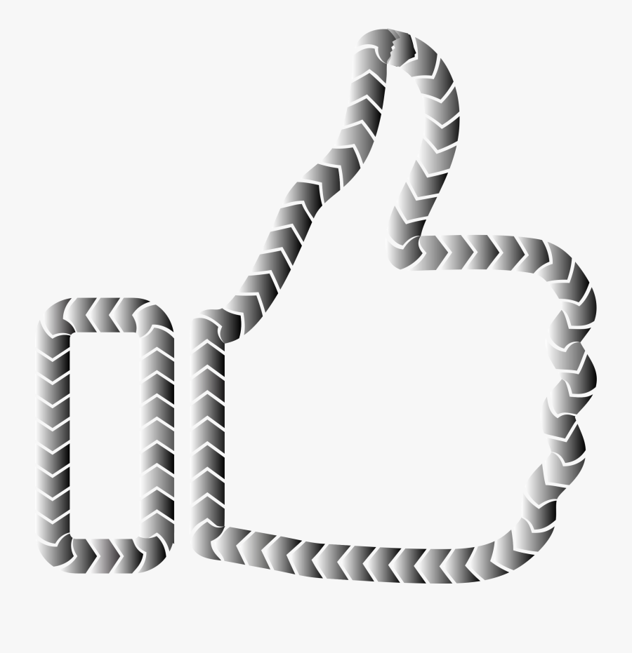 Grayscale Thumbs Up Tire Treads Clip Arts - Tread, Transparent Clipart