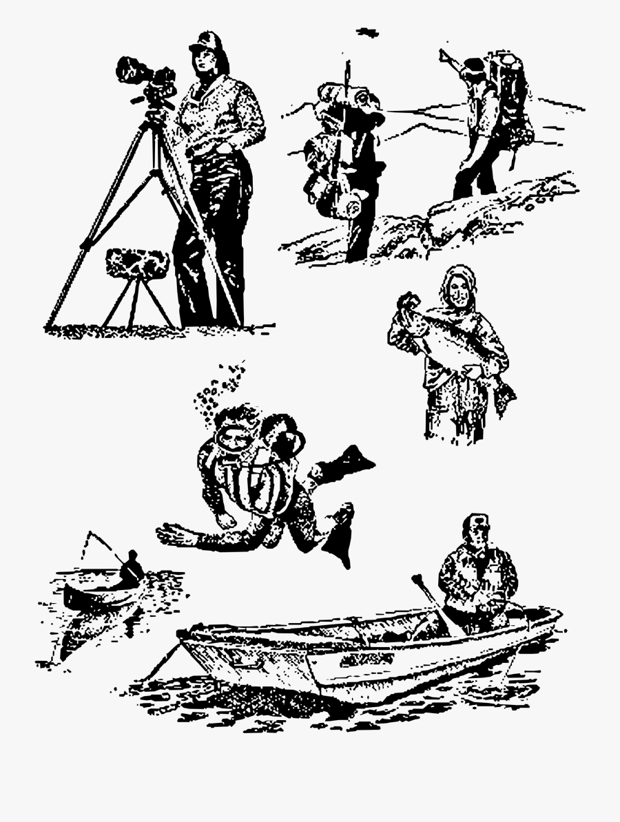 Nature Clipart Drawing - Enjoying Nature Clipart Black And White, Transparent Clipart