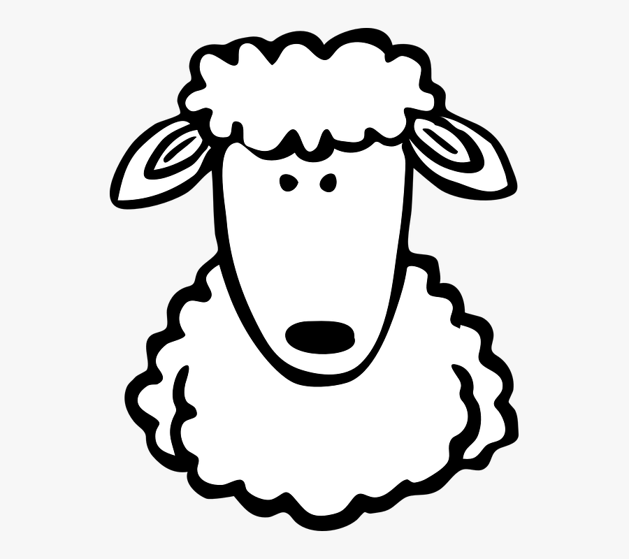 Sheep Portrait Cartoon - Draw A Sheep Head, Transparent Clipart