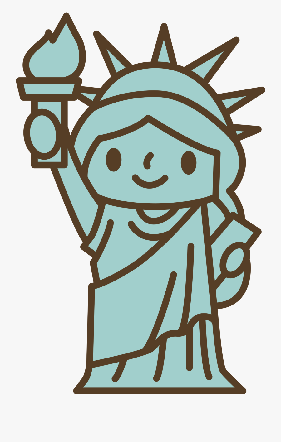 Headgear,fictional Character,line - Cartoon Statue Of Liberty Clipart, Transparent Clipart