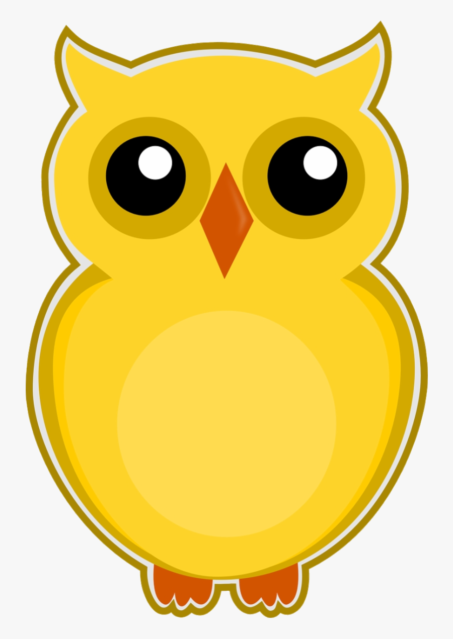 Yellow Owl Forest Bird Cute Animal Nature Sweet Coruja - Yellow Birds Clip Art, Transparent Clipart