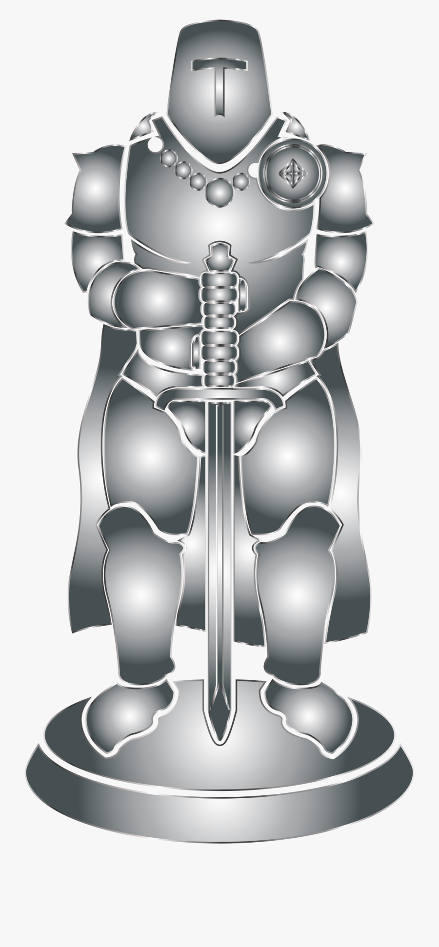 Steel Knight Vector Clipart - Robot Knight Clip Art, Transparent Clipart