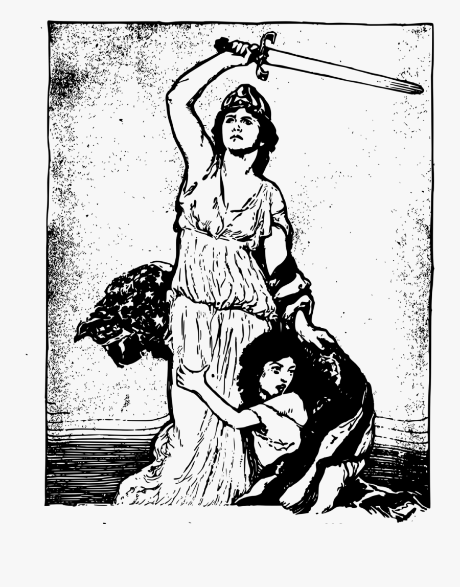 Lady Liberty And A Sword - Lady Liberty Sword, Transparent Clipart