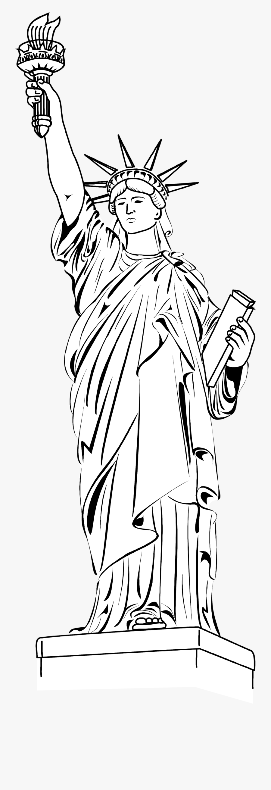 Transparent Statue Of Liberty Png - Statue Of Liberty Clipart Black Background, Transparent Clipart