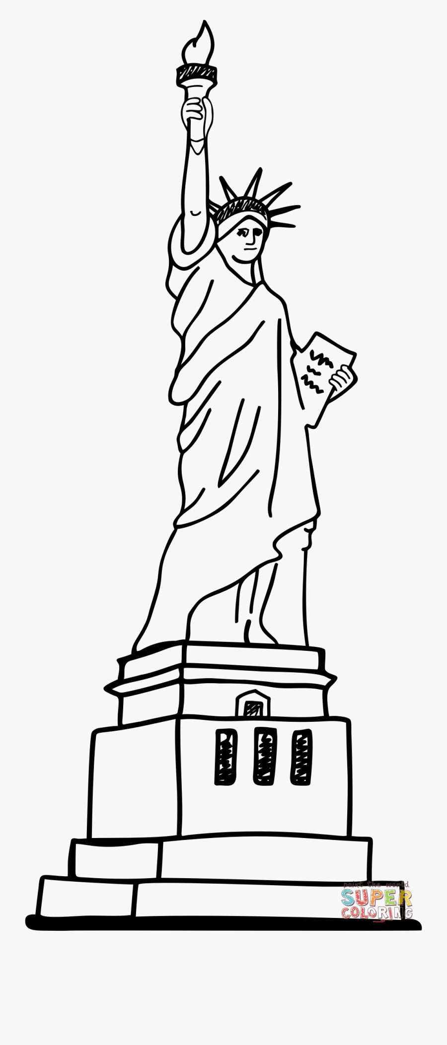 Coloriage Statue De La Liberté , Free Transparent Clipart - ClipartKey