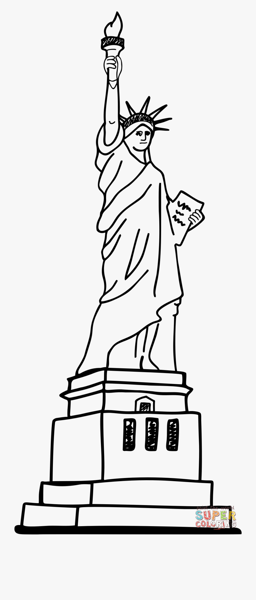 Coloriage Statue De La Liberté, Transparent Clipart