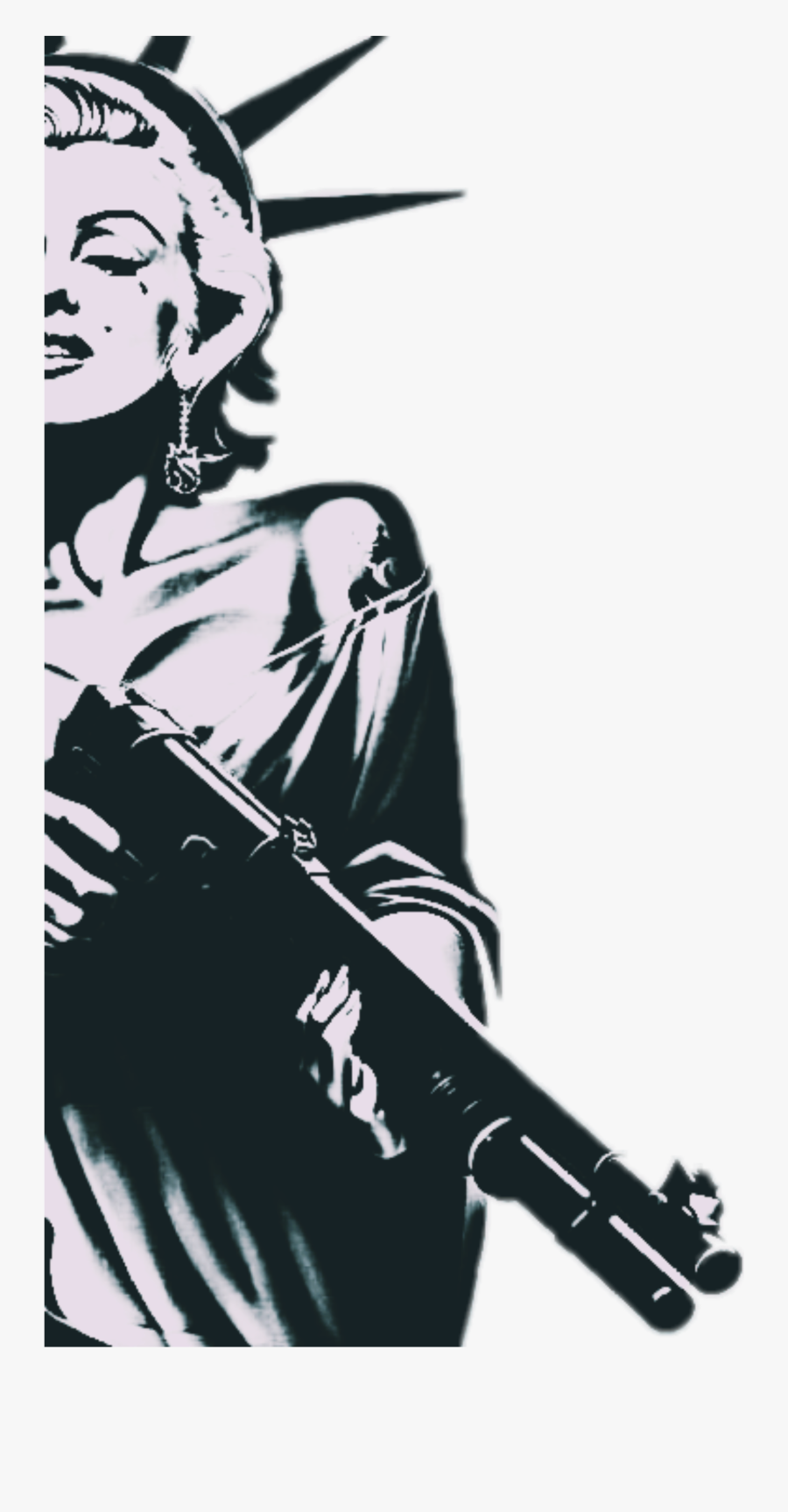 Marilyn Monroe Statue Of Liberty Shotgun Clipart , - Statue Of Liberty Holding A Shotgun, Transparent Clipart
