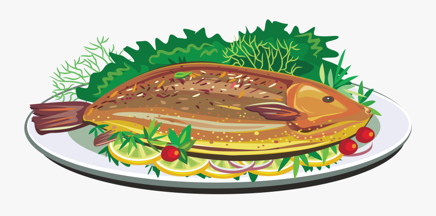 Fried Fish Dish Clip Art - Fish Dish Clipart, Transparent Clipart