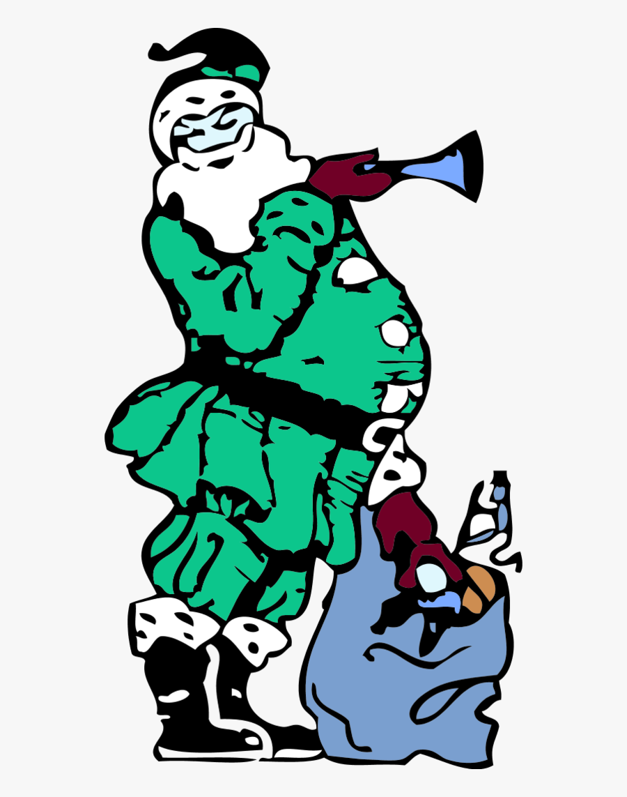Santa And His Toy Bag - Santa Claus, Transparent Clipart