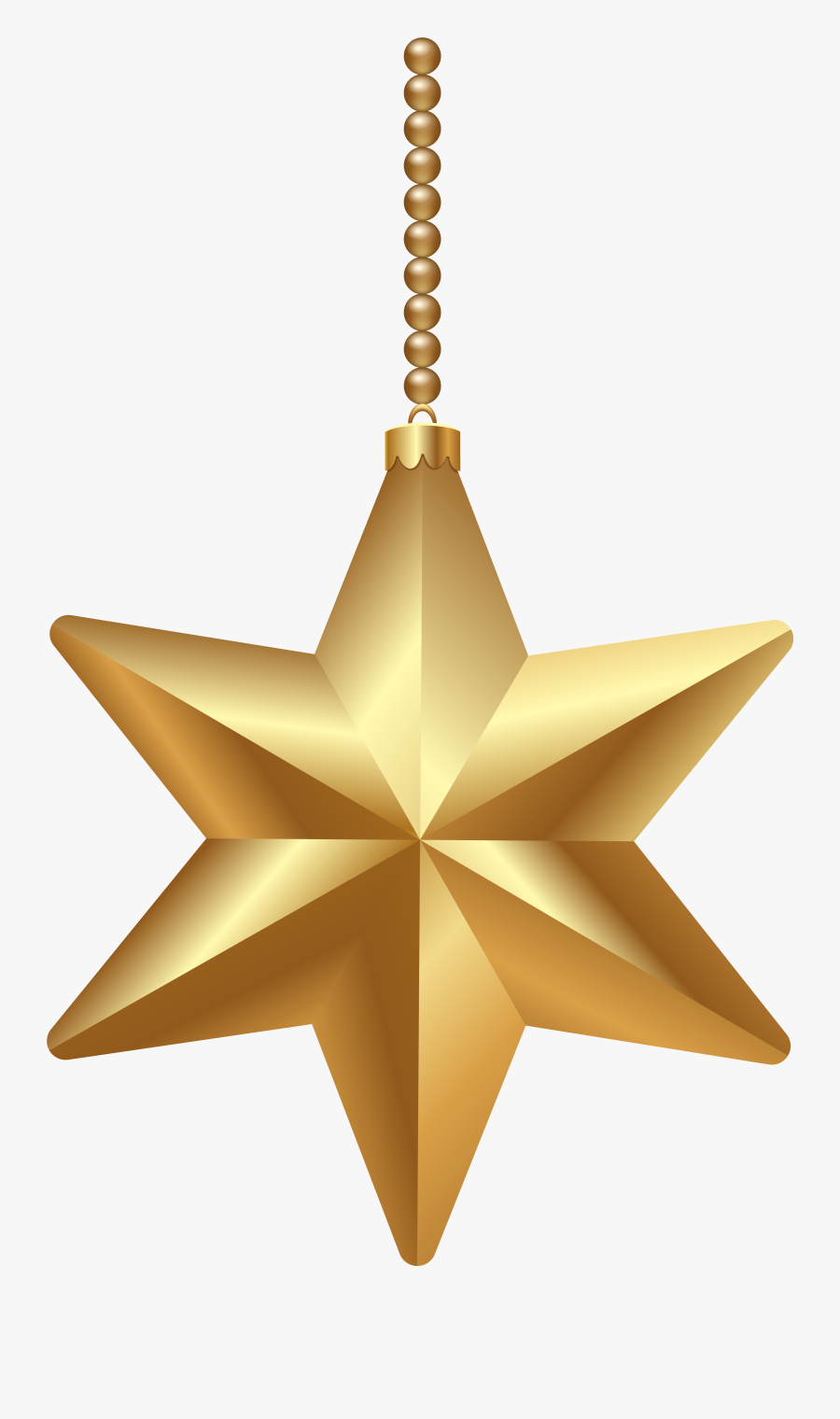 Golden Christmas Star Clip Art Clipart - Christmas Star Png Transparent, Transparent Clipart