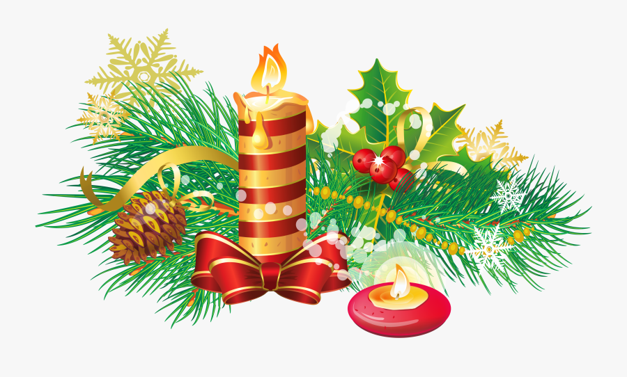 Transparent Christmas Candle Png Clipart - Bordes De Navidad Png, Transparent Clipart