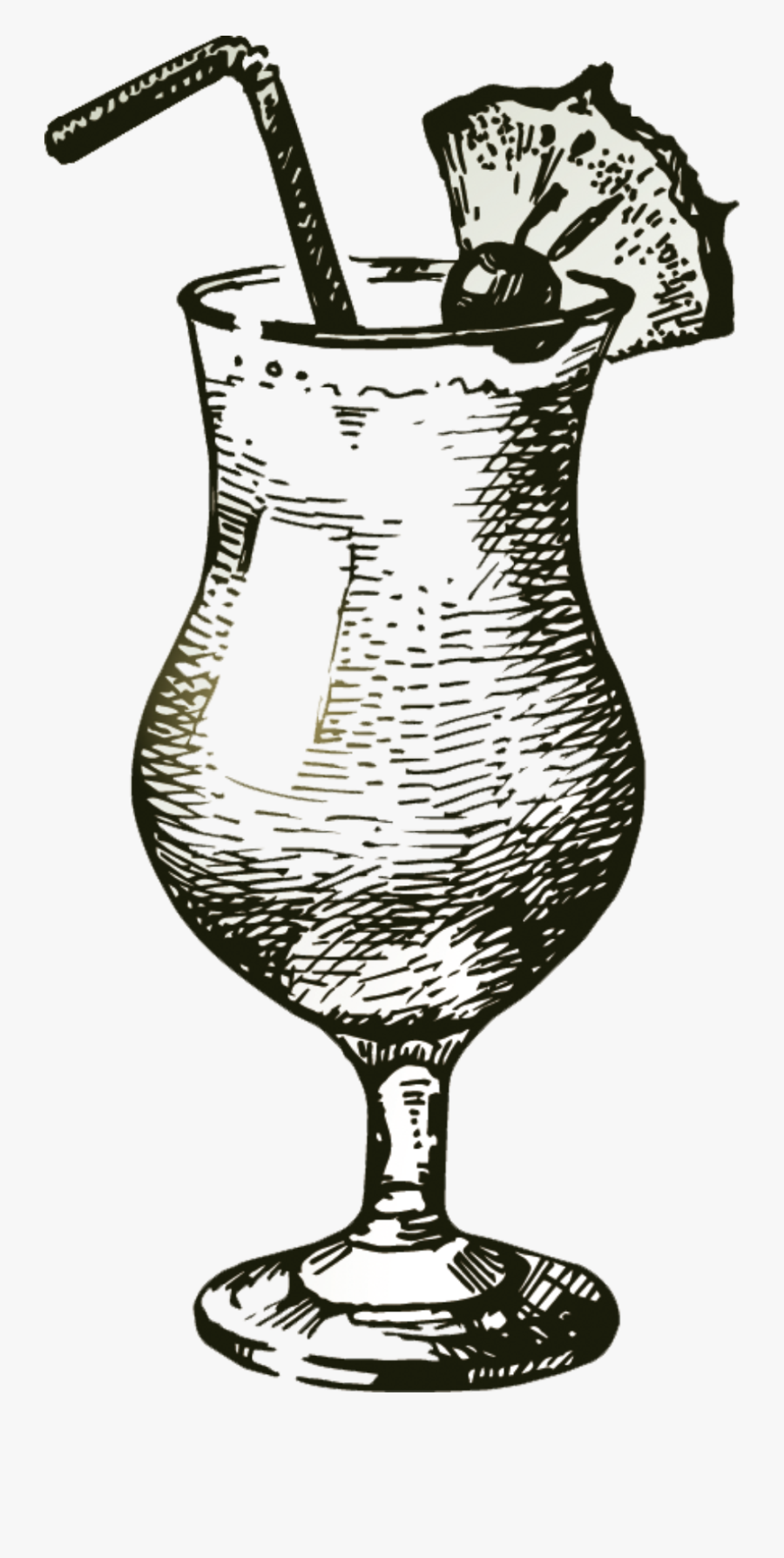 Clip Art Pixf A Colada Cocktail - Pina Colada Sketch, Transparent Clipart