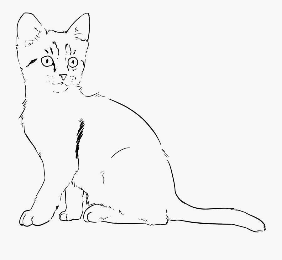 Kitten Line Art Clip Arts - Kitten Line Art, Transparent Clipart
