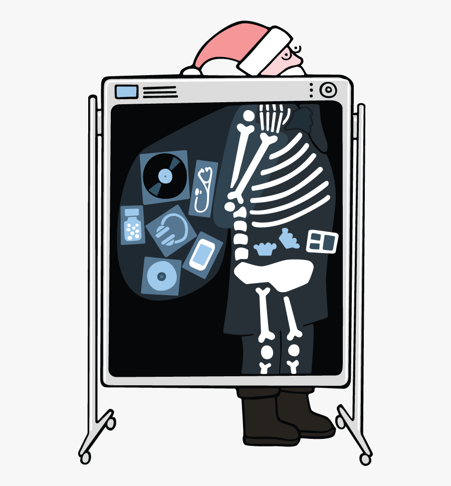 Santa Xray, Transparent Clipart