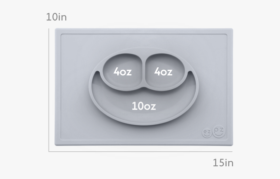 Ezpz Happy Mat One-piece Silicone Placemat + Plate, Transparent Clipart