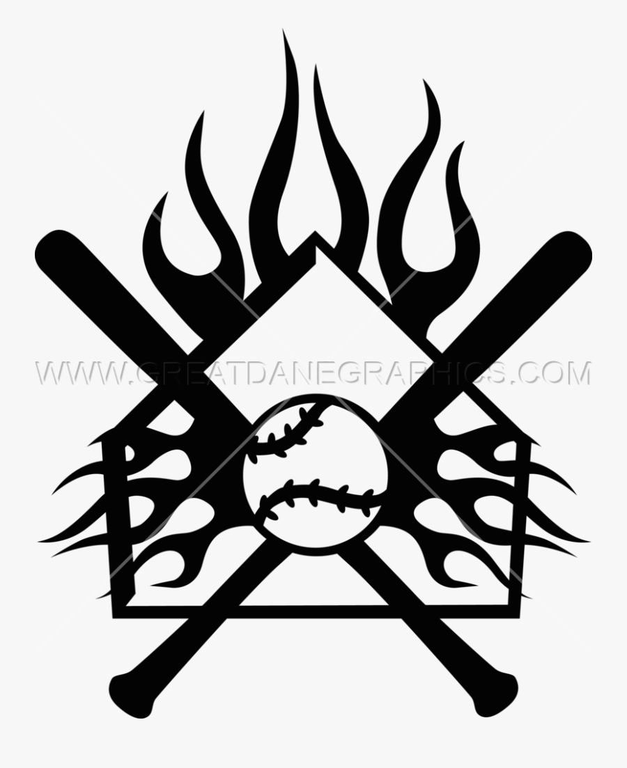 Flaming Home Plate Crest - Flaming Home Plate, Transparent Clipart