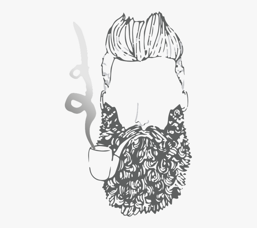 Beard, Pipe, Line-art - Beard, Transparent Clipart
