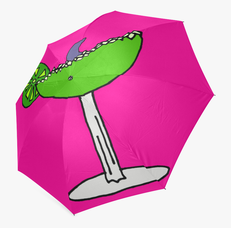 Funny Shark Fin In Lime Margarita Drink Foldable Umbrella - Umbrella, Transparent Clipart