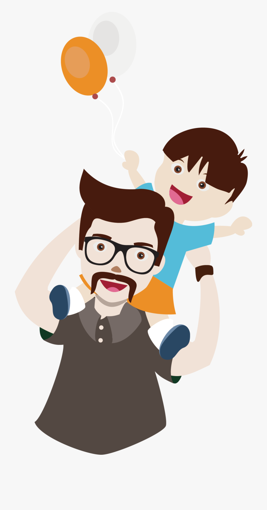 Dad And Sprite Father Cartoon Baby Son Clipart - Father And Son Cartoon Png, Transparent Clipart