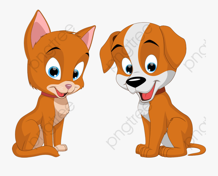 Cartoon Cute Puppy Or Kitten, Cartoon Clipart, Cute - Cat, Transparent Clipart