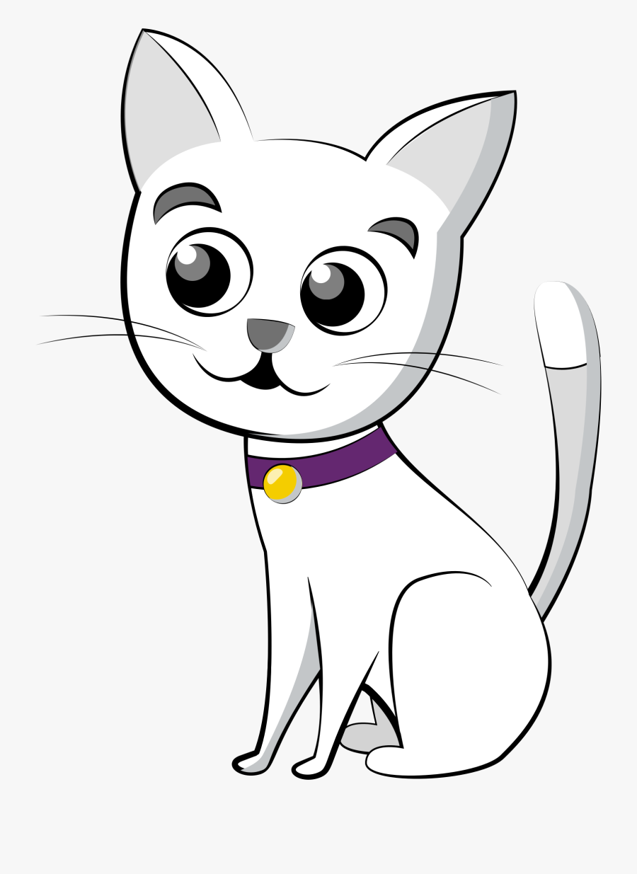 Monochrome - White Cat * Png, Transparent Clipart