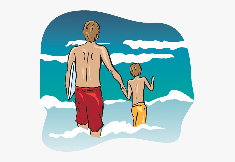 Dad On Beach Clip Art, Transparent Clipart