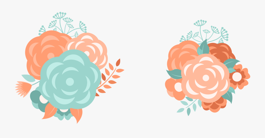 Peach Flower Clipart Wedding - Illustration, Transparent Clipart