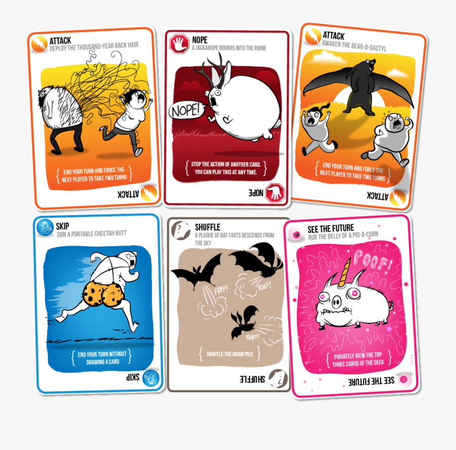 Exploding Kitten Card Game, Transparent Clipart