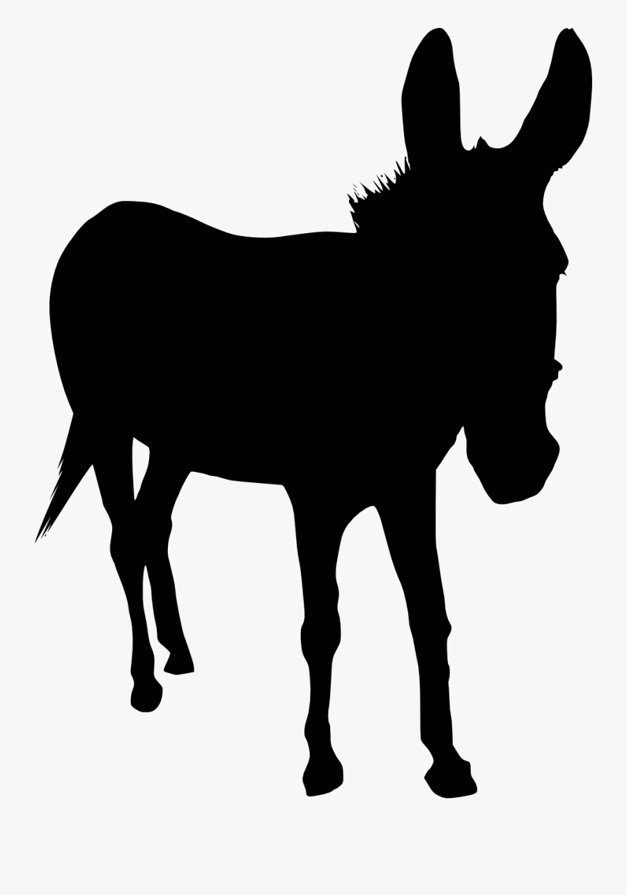 Donkey-silhouette - Silhouette Donkey Transparent Background, Transparent Clipart