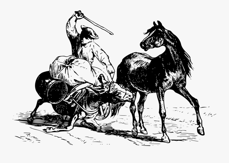 Donkey,chariot,art - Donkey, Transparent Clipart