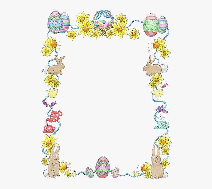 Easter Border Clipart - Moldura De Páscoa Png, Transparent Clipart