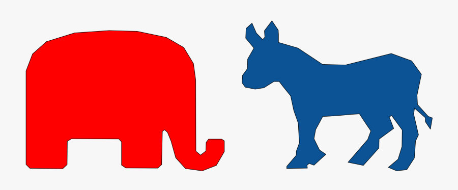 File And Elephant Democrat - Republican Elephant And Democrat Donkey, Transparent Clipart