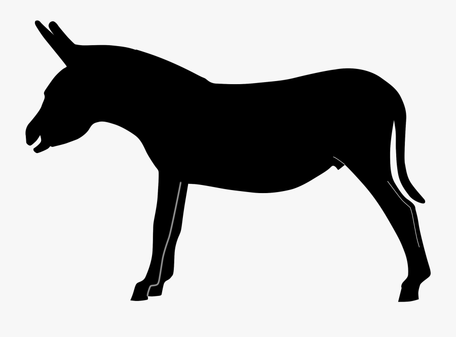 Donkey Silhouette2 Clip Arts - Silhueta Burro Branco Png, Transparent Clipart