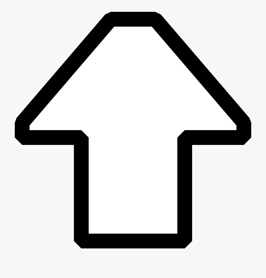 Up Arrow Hollow Outline Clip Art Free Vector / 4vector - Arrow Up White Png, Transparent Clipart