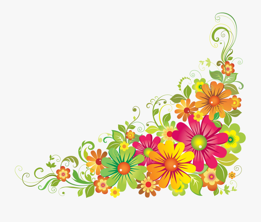 Clip Art Flower Corner Border - Flower Corner Border Png , Free Transpare.....