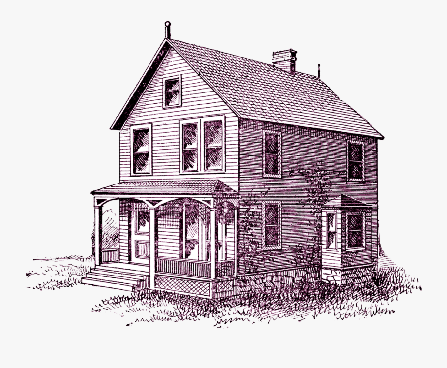 Farmhouse Clipart Drawing - Old Farm House Clipart, Transparent Clipart