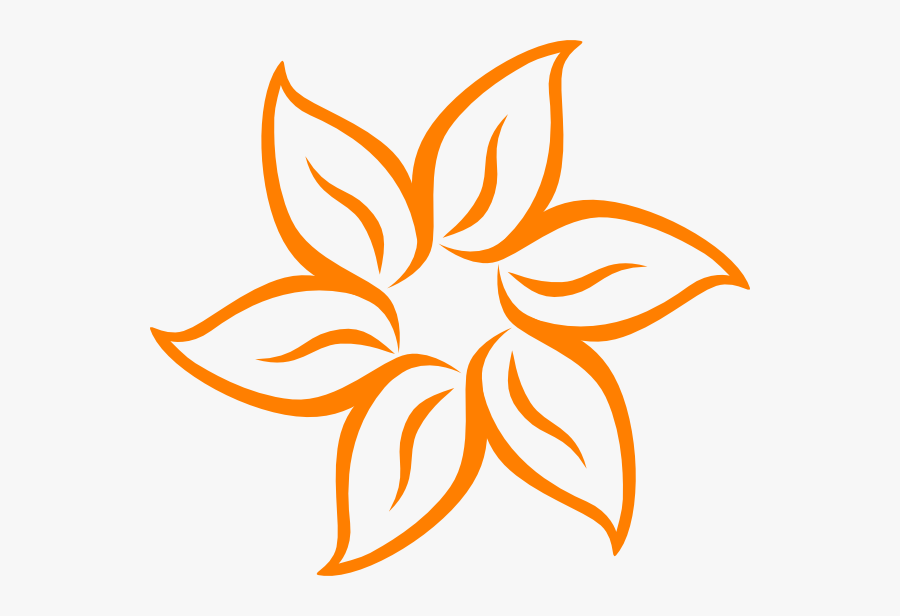 Orange Blossom Flower Clip - Simple Flower Clipart Black And White, Transparent Clipart