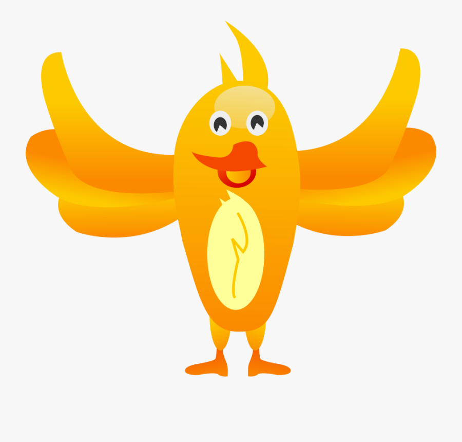 Orange Bird Clipart, Vector Clip Art Online, Royalty - Orange Bird Cartoon, Transparent Clipart